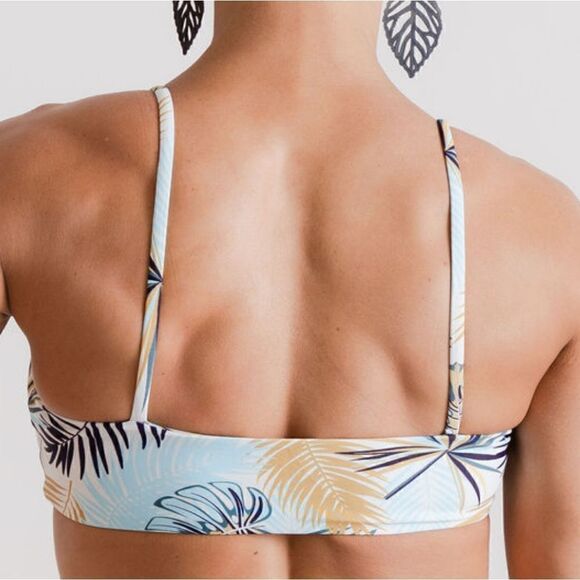 NWT: Scoop Bikini Tops in Green Palm and Deep Purple in Small - Picture 12 of 13